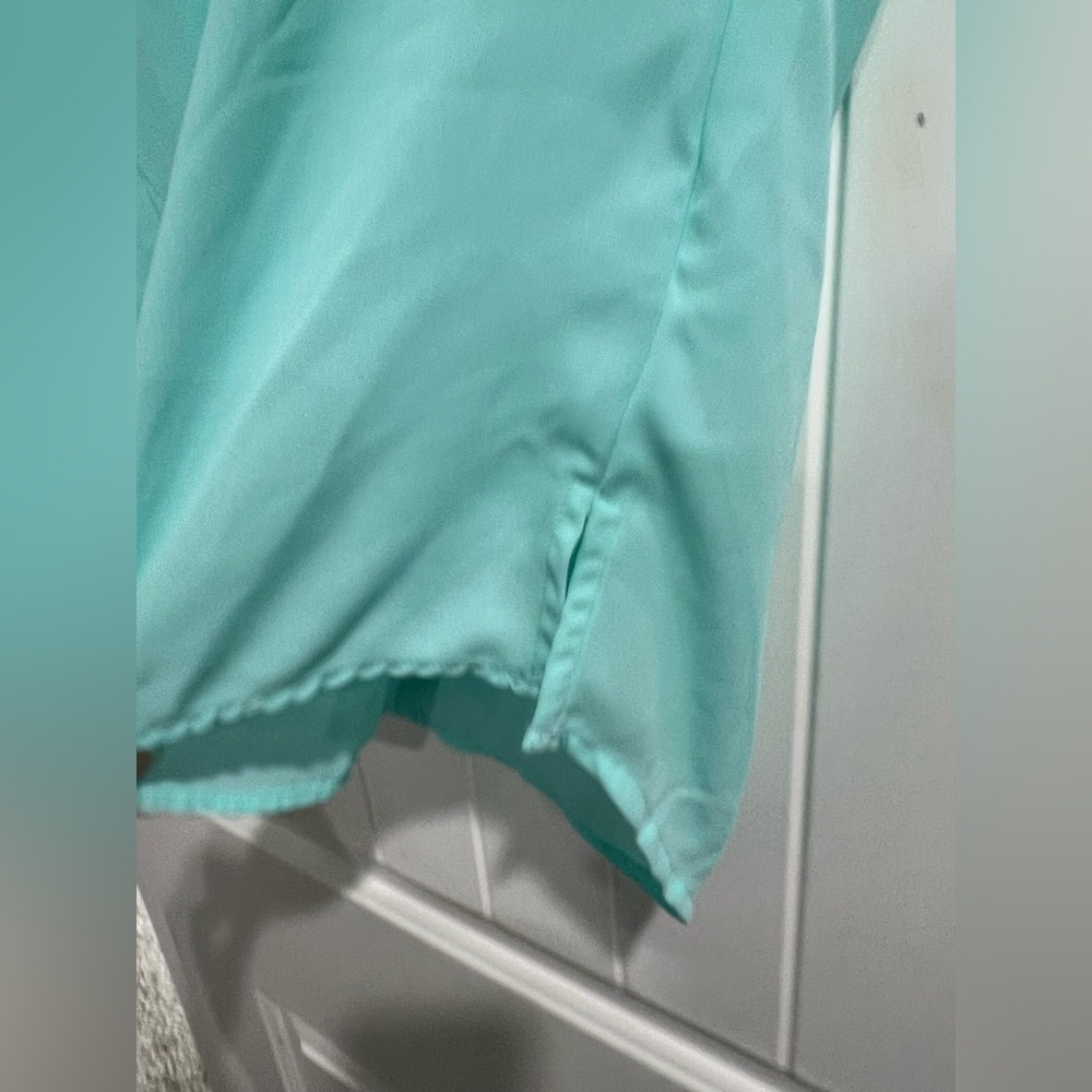 Maurice’s XL mint green lace sheer top shirt work dressy button up women’s - Picture 6 of 8
